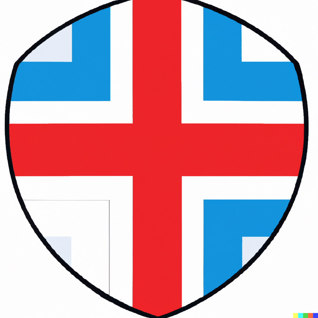 DALL·E 2023-06-06 18.15.00 - escudo futbol en formato png, que contenga barras rojas y azules y una cruz.